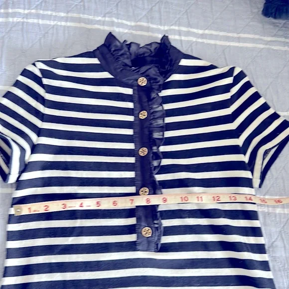 Tory Burch stripe t-shirt dress navy white 🎇♥️💙XS - Picture 2 of 6
